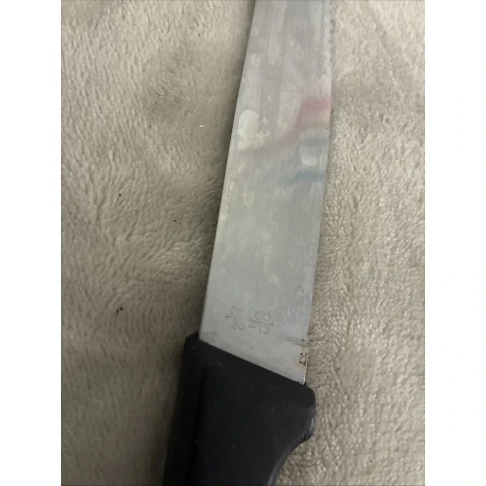 Delco Steak Knife Serrated Black Handle Stainless Steel 38-13 10